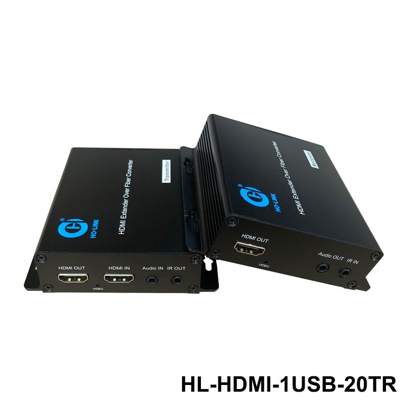 Bộ kéo dài hdmi qua cáp quang có cổng USB Ho-link HL-HDMI-1USB-20TR - Hàng Chính Hãng