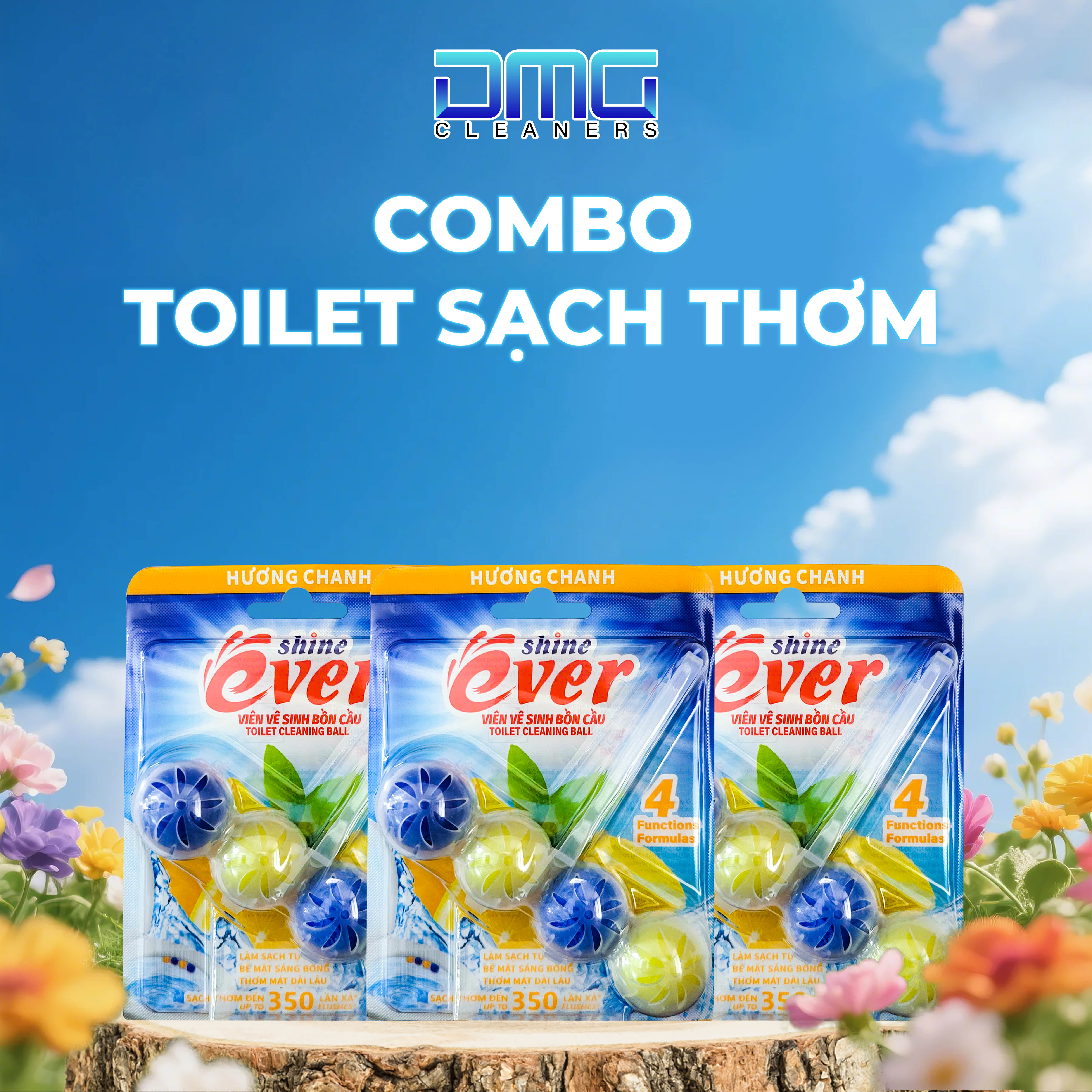 Combo Toilet Sạch Thơm 3 Viên Treo Bồn Cầu Evershine: 1 Viên Treo Hương Chanh + 2 Viên Treo Hương Lavender (Siêu Tiết Kiệm)