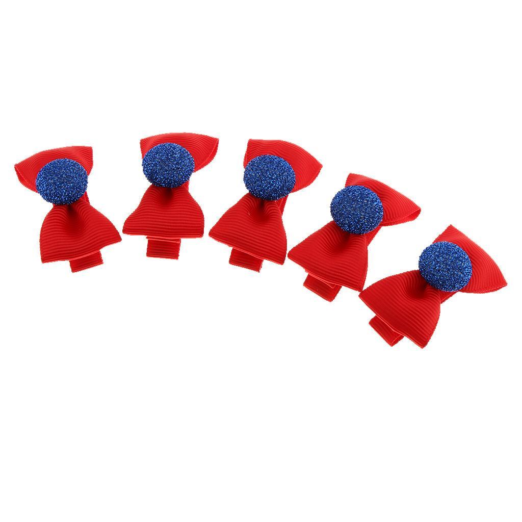 5Pcs Colorful Baby Girl Hair Clip Bows Small Cap Design Alligator Clips Infant Toddler Barrettes Khaki/Red/Pink/Green/Purple/Blue