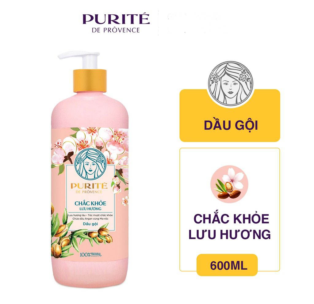 Dầu Gội Purité Mềm Mượt Hoa Anh Đào và Dầu Argan - 600ml