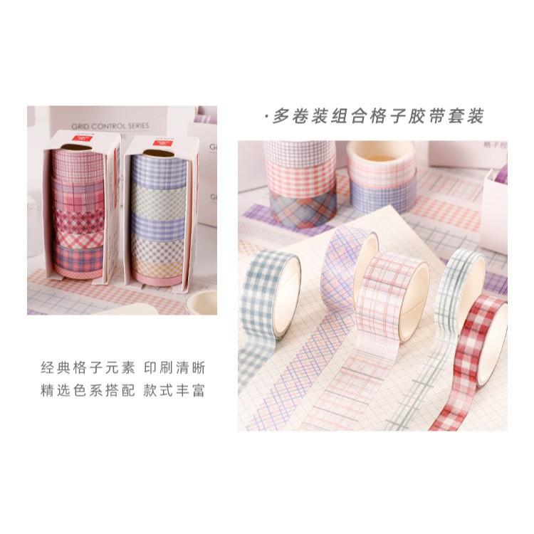 Washi Tape - Set 6 Cuộn Washi Tape Đa Dạng Kích Cỡ Và Họa Tiết