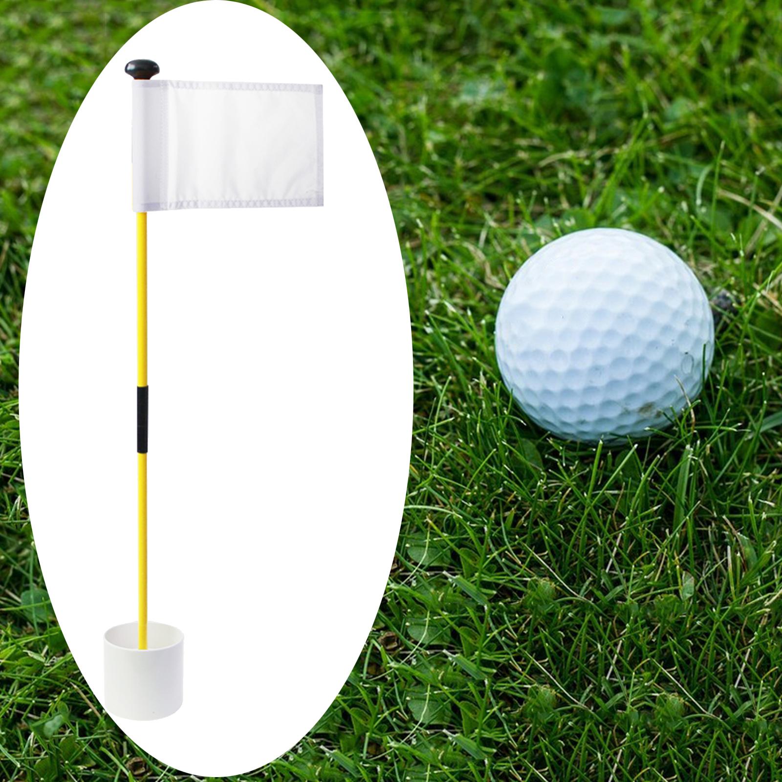 Portable 2-Section Golf Flagsticks Set Golf Practice Hole Cup Folding Putting Green Flagstick Flag Golf Pin Flags