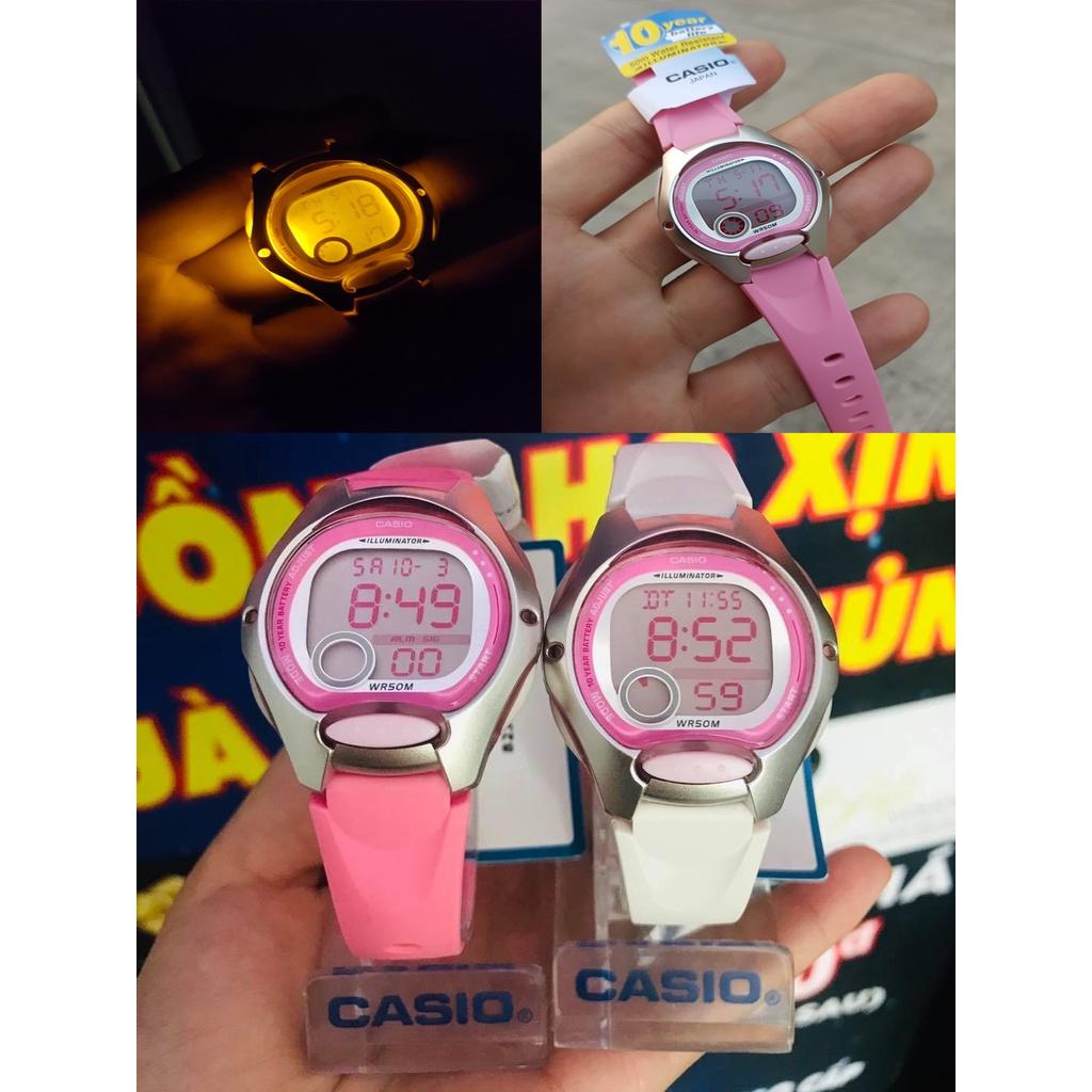 Đồng hồ Casio cho bé gái/bé trai dây cao su chống nước LW-200-2BVDF chính hãng
