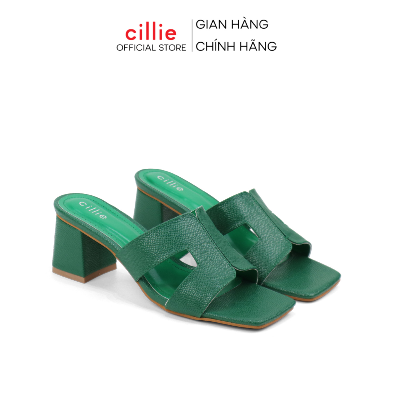 Dép Guốc Cao Gót Nữ Chữ H Thời Trang Gót Vuông Chắc Chắn Cao 5cm Cillie 1185