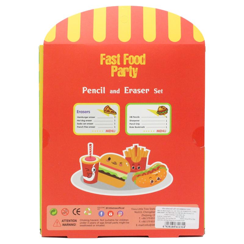 Bộ Dụng Cụ Học Tập Đồ Ăn Nhanh Fast Food Party - Little Tree GP8023-E (13 Chi Tiết)