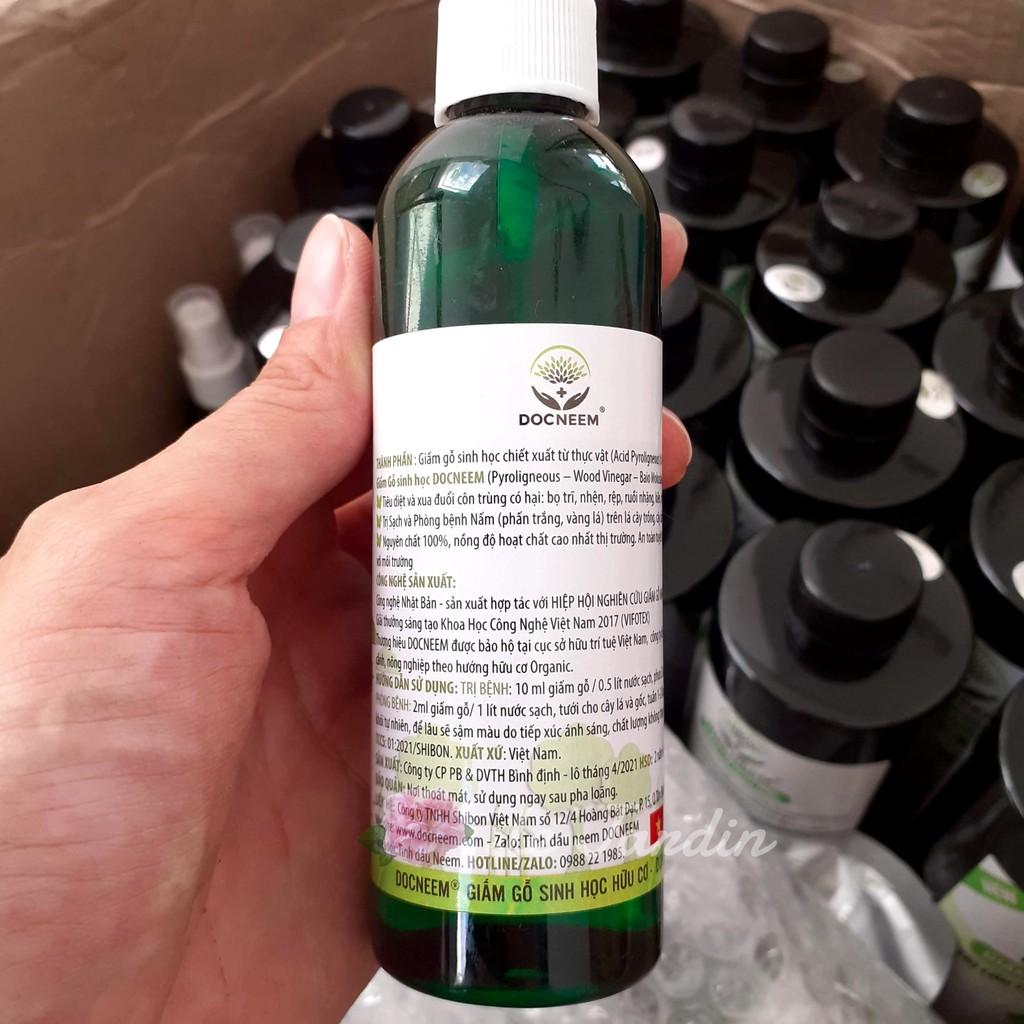 GIẤM GỖ sinh học Docneem phòng ngừa nấm lá, vi khuẩn, xua đuổi côn trùng và sâu bọ gây hại trên cây trồng