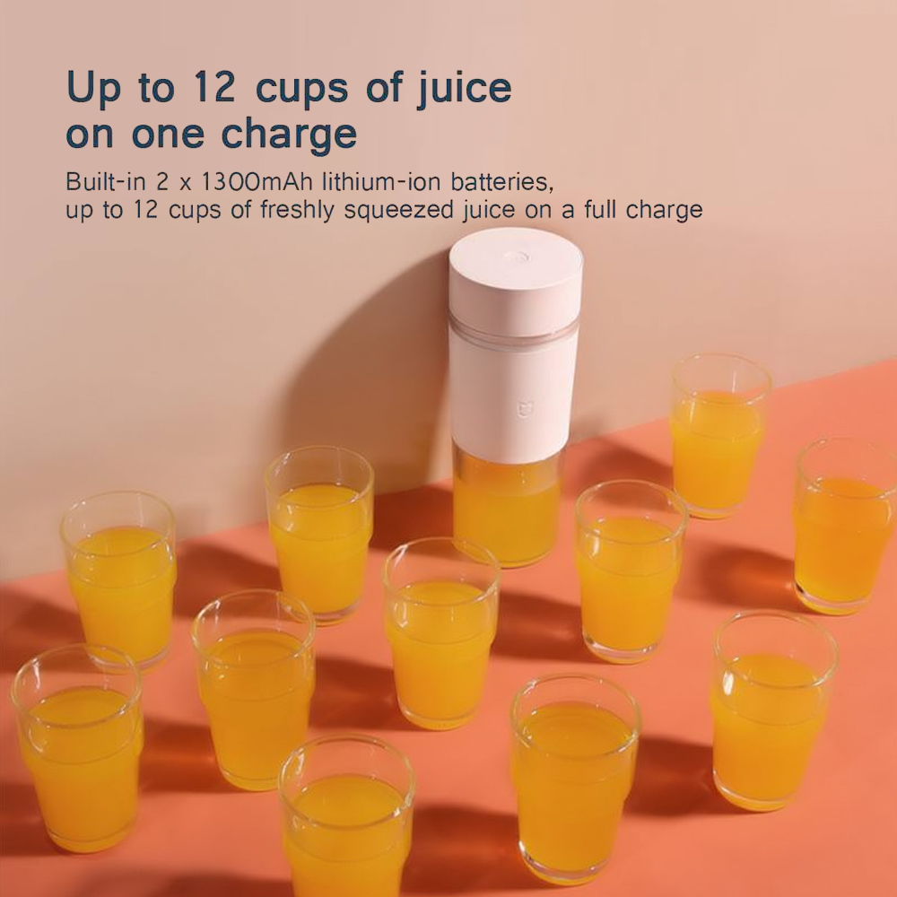 Xiaomi MIJIA Portable Blender Personal Size Blender USB 2600mAh Rechargeable Fruit Mixer 300ml Smoothies and Shakes