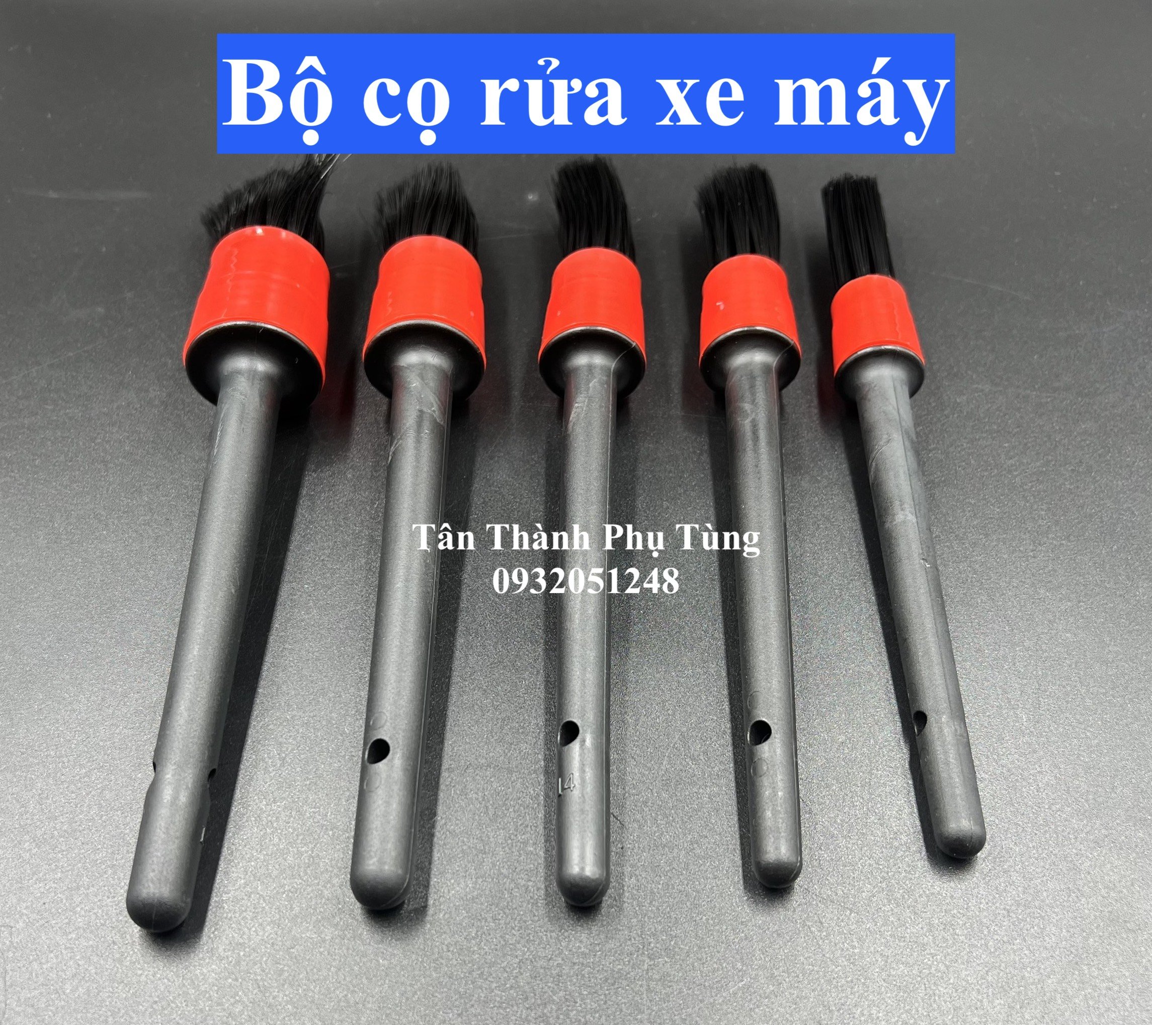 Bộ cọ, chổi rửa dành cho xe máy 5 cây