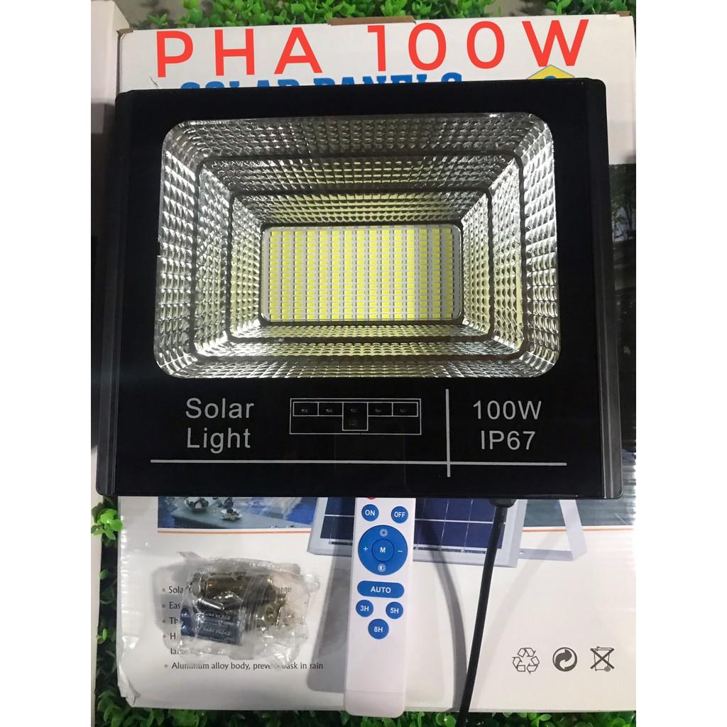 Đèn pha năng lượng mặt trời 100w báo pin mẫu mới nhất chống nước IP67