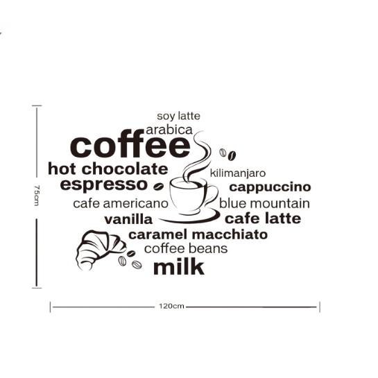 Decal trang trí tường - Coffee hiện đại