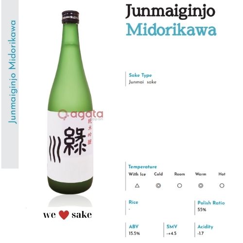 Rượu Sake Nhật Bản Junmai Ginjo MIDORIKAWA 720ml