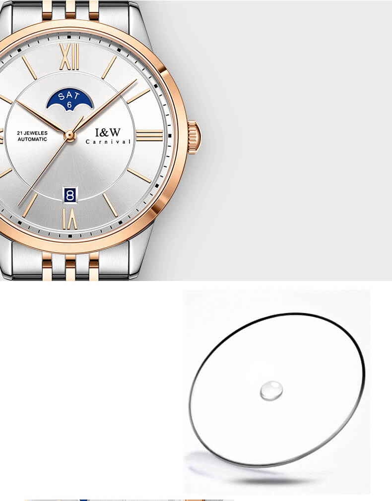 Đồng hồ nam chính hãng IW CARNIVAL IW528G-4 Kính sapphire ,chống xước,Chống nước ,Bảo hành 24 tháng,Máy cơ (Automatic),Dây Kim loại Thép không gỉ 316L