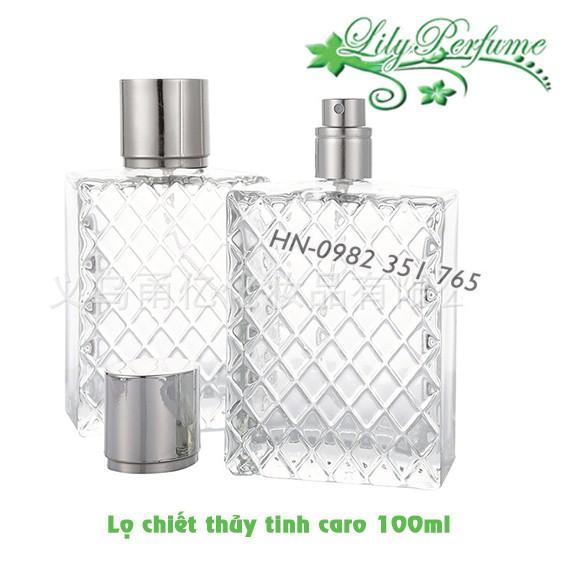 Lọ đựng nước hoa thủy tinh caro 100ml dạng xịt