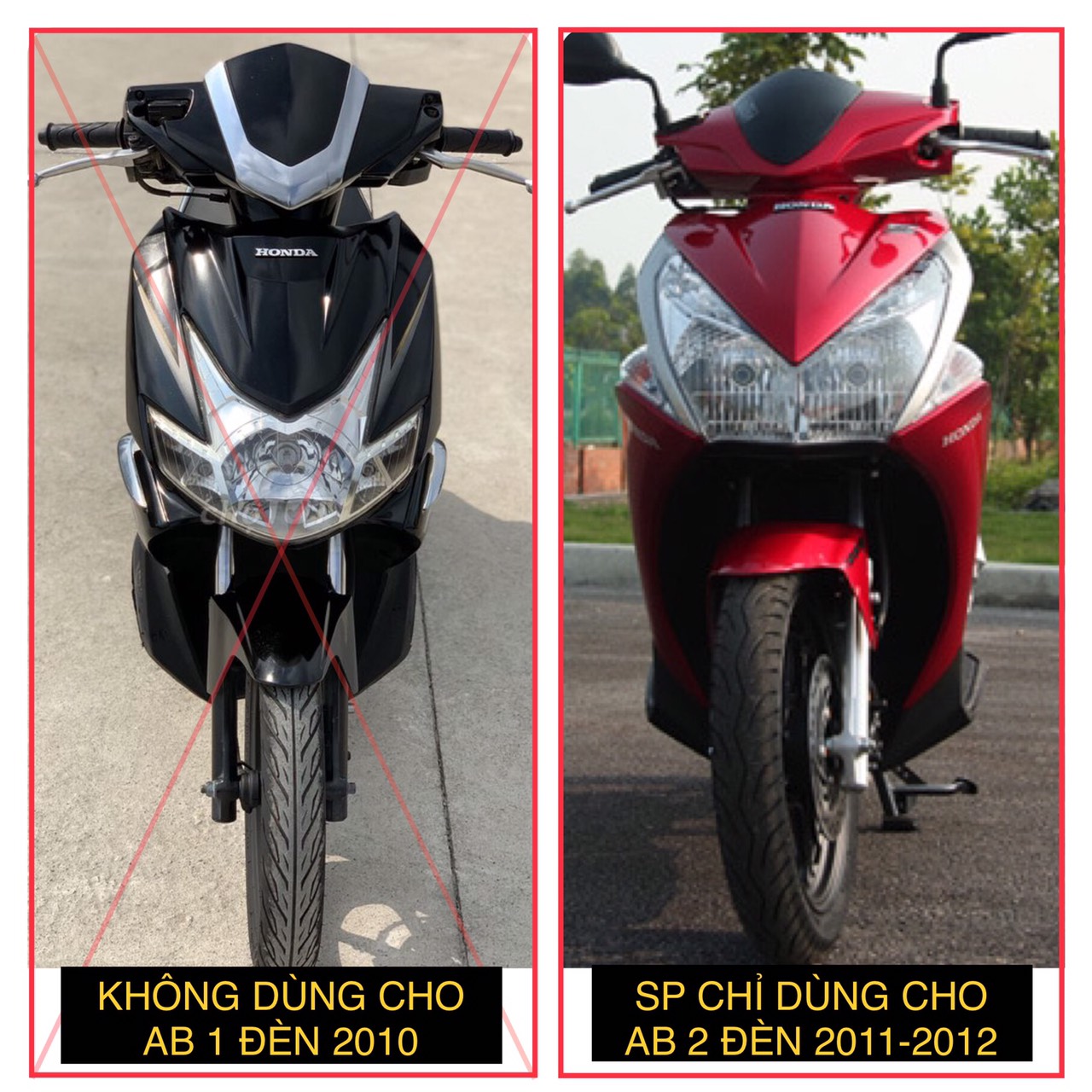 COMBO ỐP PHỤ KIỆN TRANG TRÍ DÙNG CHO XE AB Air Blade 2011 2012 CROM ( 4 MÓN )