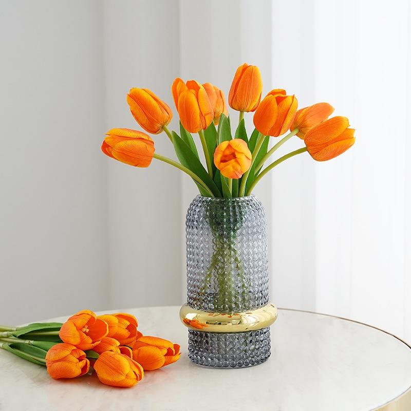 Hoa giả trang trí, Hoa tulip nhiều màu cao cấp giống thật 99% decor phụ kiện chụp ảnh