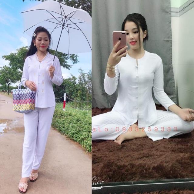 Đồ Lam Đi Chùa # Mẫu Khoá Và Bà Lai# Đồ Trắng # Đồ Bộ # Quần Áo Nữ