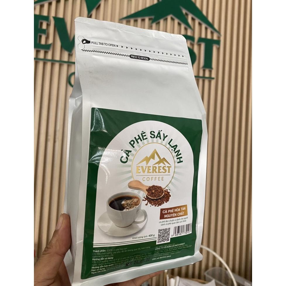 Tiện Lợi <Túi Zip 400g> Cà Phê Đen Sấy Lạnh 100% Nguyên Chất Everest Coffee. Hàng Xuất Khẩu Chất Lượng Quốc Tế