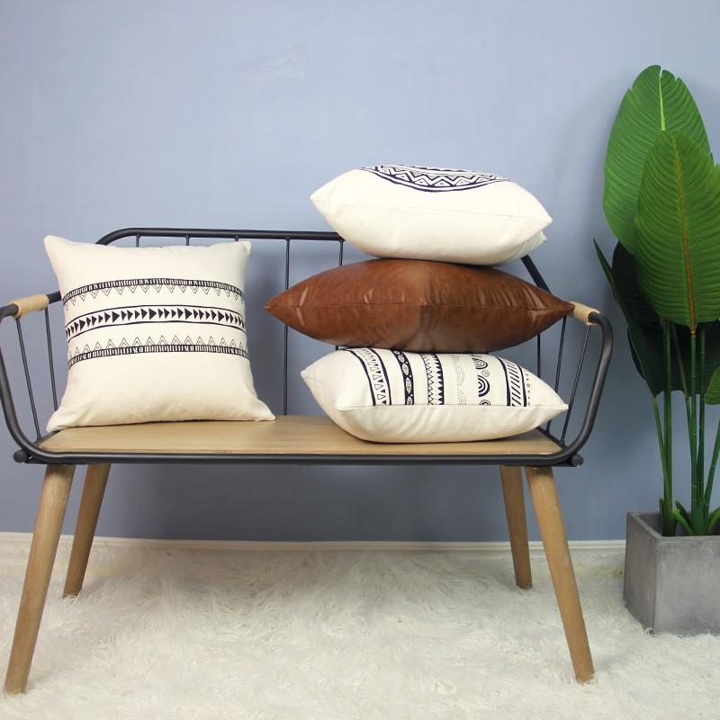 Vỏ Gối Tựa Lưng Canvas In Màu Phong Cách Scandivi PV9874