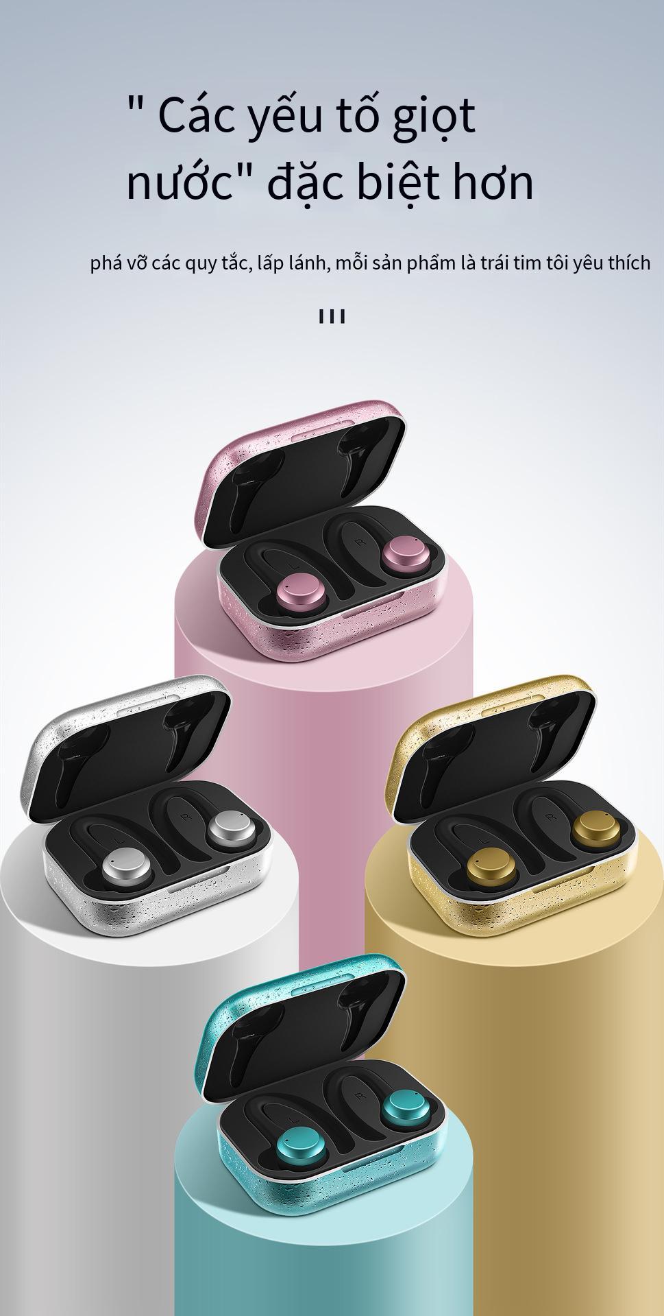 Tai nghe thể thao Bluetooth TWS khuyến mại Tai nghe trong tai Chế độ riêng tư Tai nghe không dây 5.0 Tai nghe treo tai