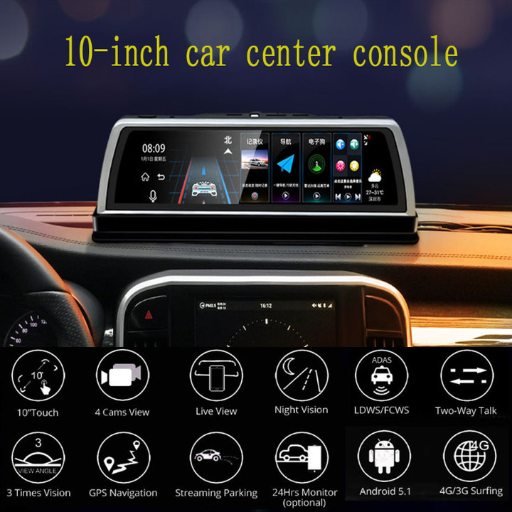 Camera hành trình đặt taplo ô tô cao cấp K600 tích hợp 4 camera, phát wifi trên xe nhờ tích hợp 4G LTE, định vị GPS - Hàng nhập khẩu
