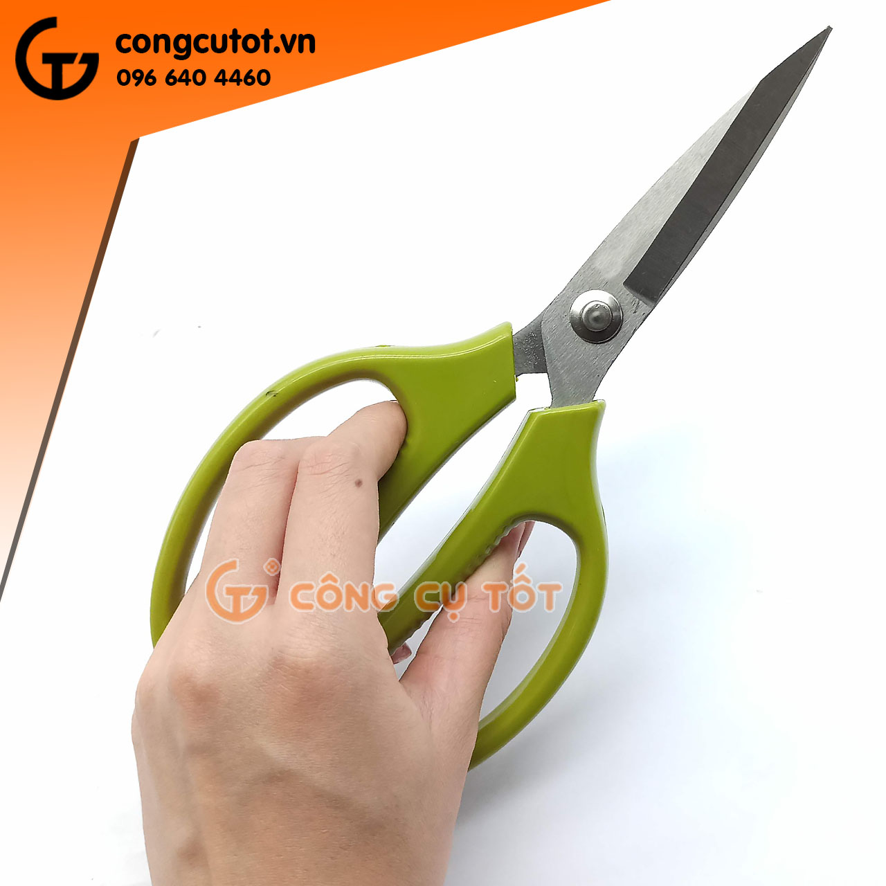 Kéo 210mm thép SK5 cán bọc nhựa xanh cốm
