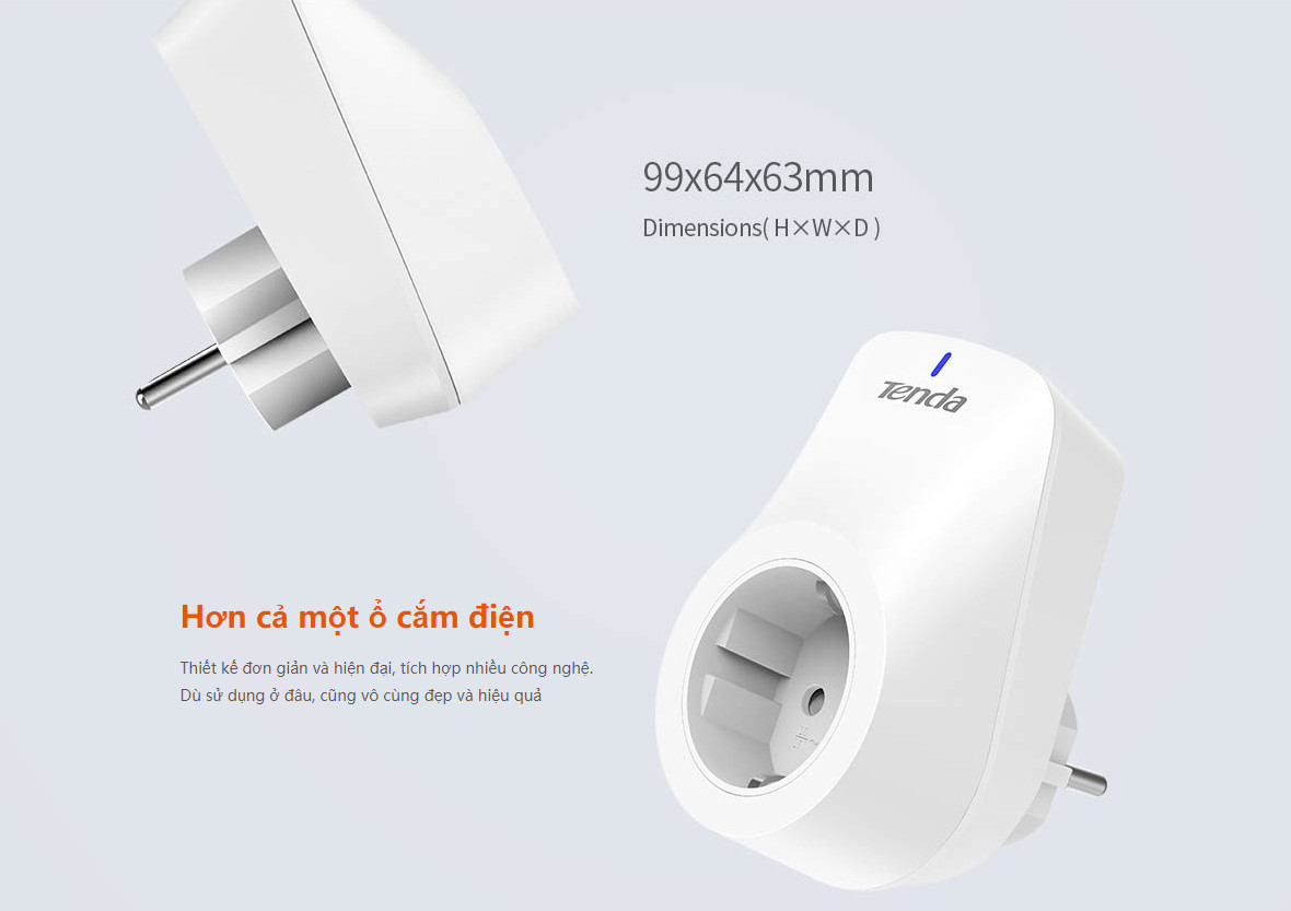 Ổ cắm wifi thông minh Tenda SP3 Điều khiển từ xa - Hàng Chính Hãng