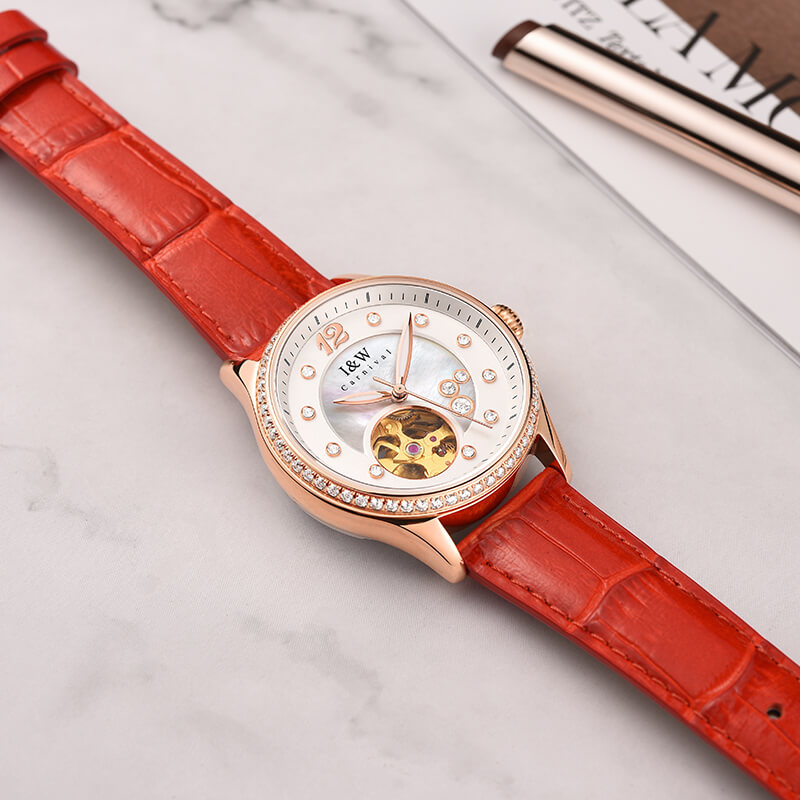 Đồng hồ nữ chính hãng IW CARNIVAL IW573G-1Kính sapphire ,chống xước ,Chống nước 30m ,Bảo hành 24 tháng,Máy cơ ,dây da cao cấp, thiết kế đơn giản dễ đeo