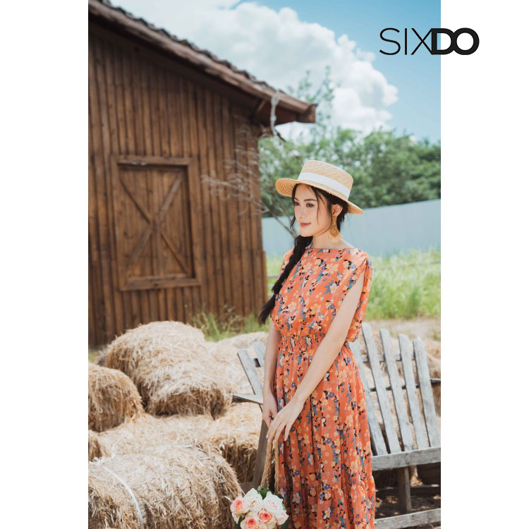 Chân váy voan hoa bèo tầng thời trang SIXDO