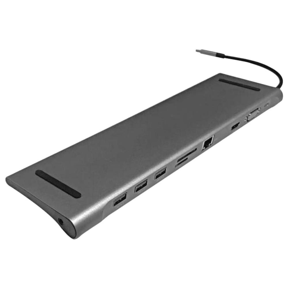 10 in 1 Type-C Hub To USB 3.0 RJ45 Adapter Docking Station