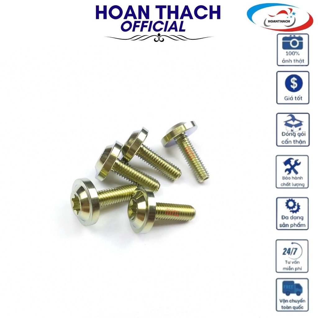 Ốc Gr5 Titan Dù 6L20 Vàng Gắn cho nhiều dòng xe SP016344 ( giá 1 con)