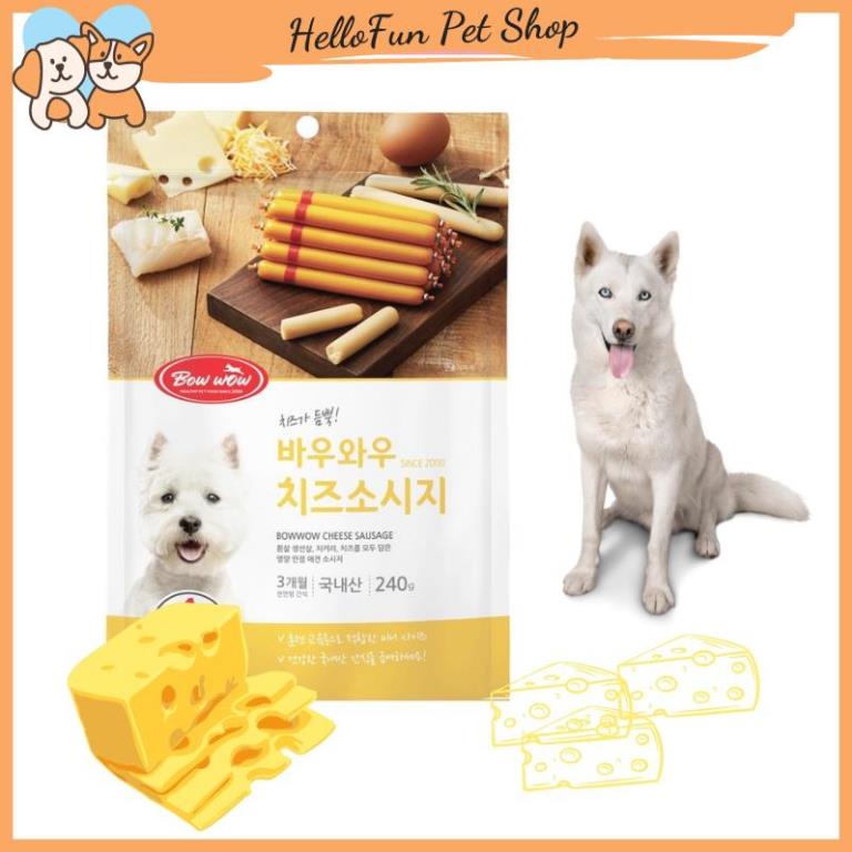 Xúc xích phomai Bowwow cho chó mèo vị phô mai