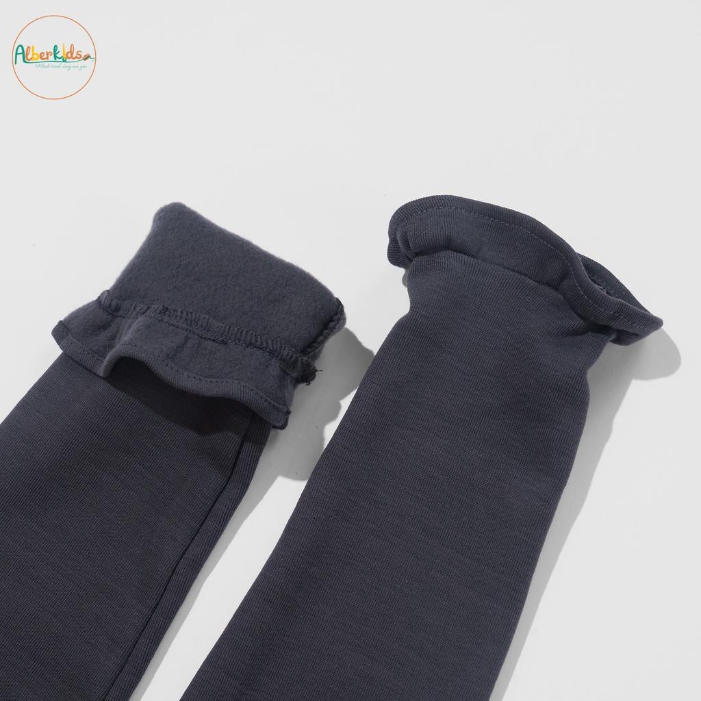 Quần legging bé gái ALBERKIDS phối chân bèo lót lông siêu ấm cho trẻ em 5,6,7,8,9,10,11,12 tuổi