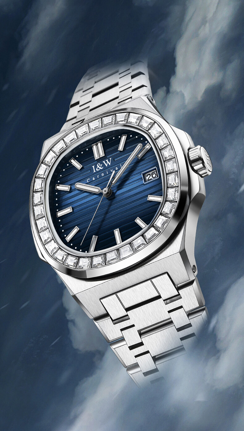 Đồng hồ nam chính hãng IW CARNIVAL IW721G-1 Kính sapphire ,chống xước ,Chống nước 50m ,Bảo hành 24 tháng,Máy cơ ,dây kim loại thép không gỉ 316L, mặt xanh thiết kế đơn giản dễ đeo