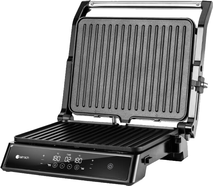 Vỉ nướng điện gấp gọn Elmich EGE-8579, Hàng chính hãng, 2 bề mặt nướng phủ chống dính, điều chỉnh nhiệt độ - JoyMall