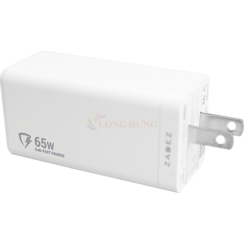 Sạc đa cổng Zadez 2Type-C 1USB 65W PD QC4.0 GaN Charger ZTA-4361 - Hàng chính hãng