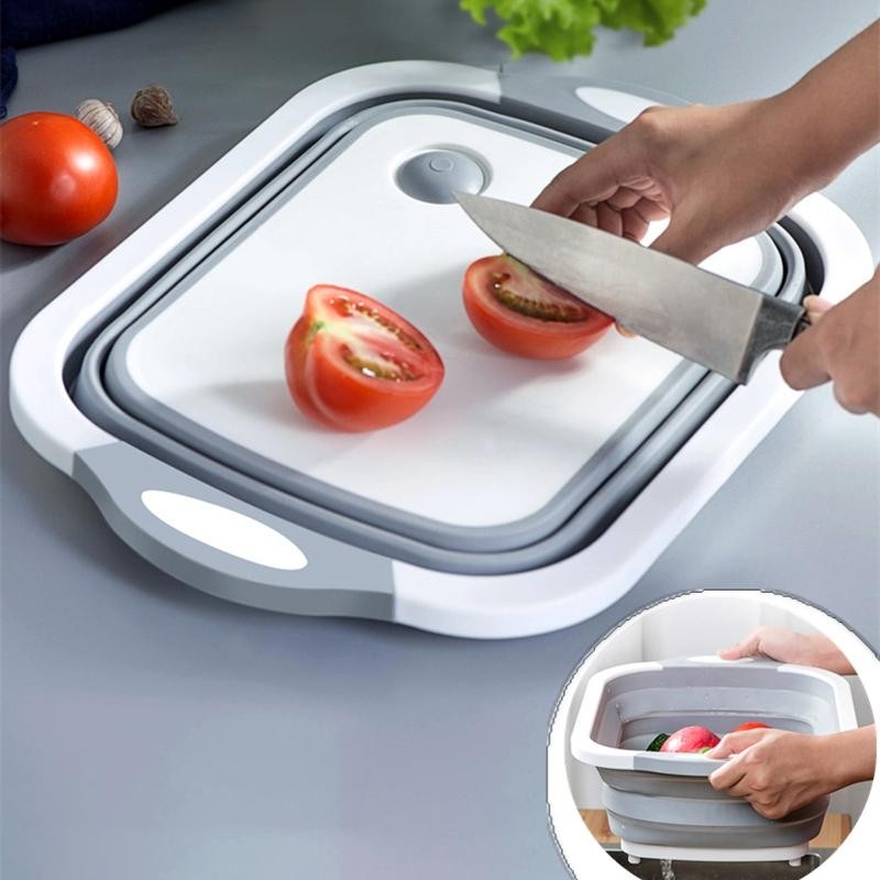 Bộ Chậu Gấp Gọn Đa Năng  Kèm Thớt 2 in 1 - Siêu Tiện Dụng