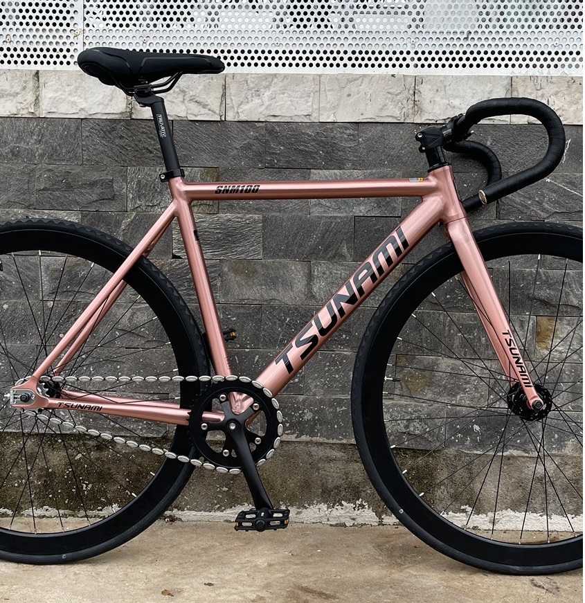 Xe đạp fixed gear TSUNAMI SNM100 cơ bản - Màu Rose gold