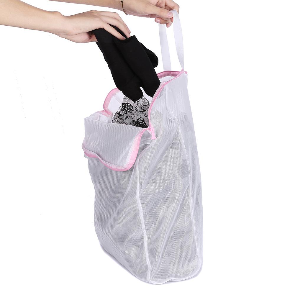 Túi giặt lớn với tay cầm 40*50*15cm Gói 10er với khóa kéo net lưới tốt cho máy giặt Túi giặt có thể tái sử dụng cho ký túc xá và căn hộ đại học