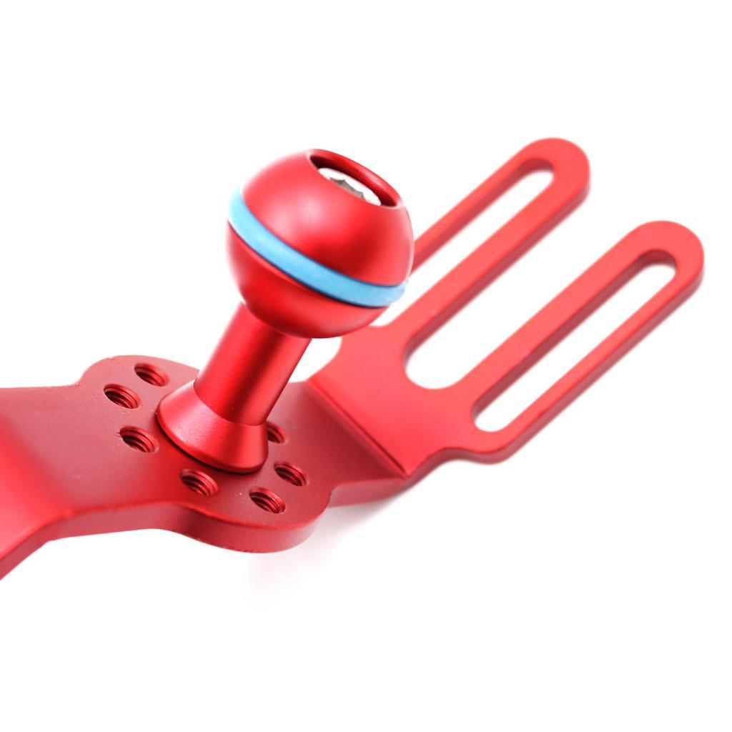 Aluminum Alloy CNC DSLR Camera Handle Grip Stabilizer Hand Grip Mount with Ball Head - Red