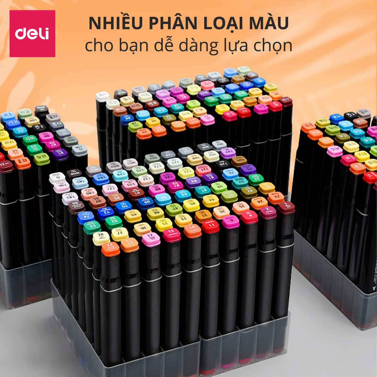 Bút màu marker chuyên nghiệp Deli -kèm túi vải - 30/40/60/80 Màu - 70806