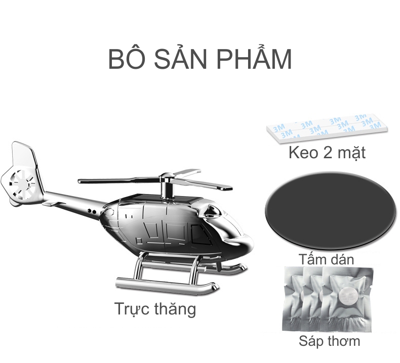 Sáp thơm trang trí táp lô xe hơi, ô tô chạy bằng năng lượng mặt trời mô hình trực thăng