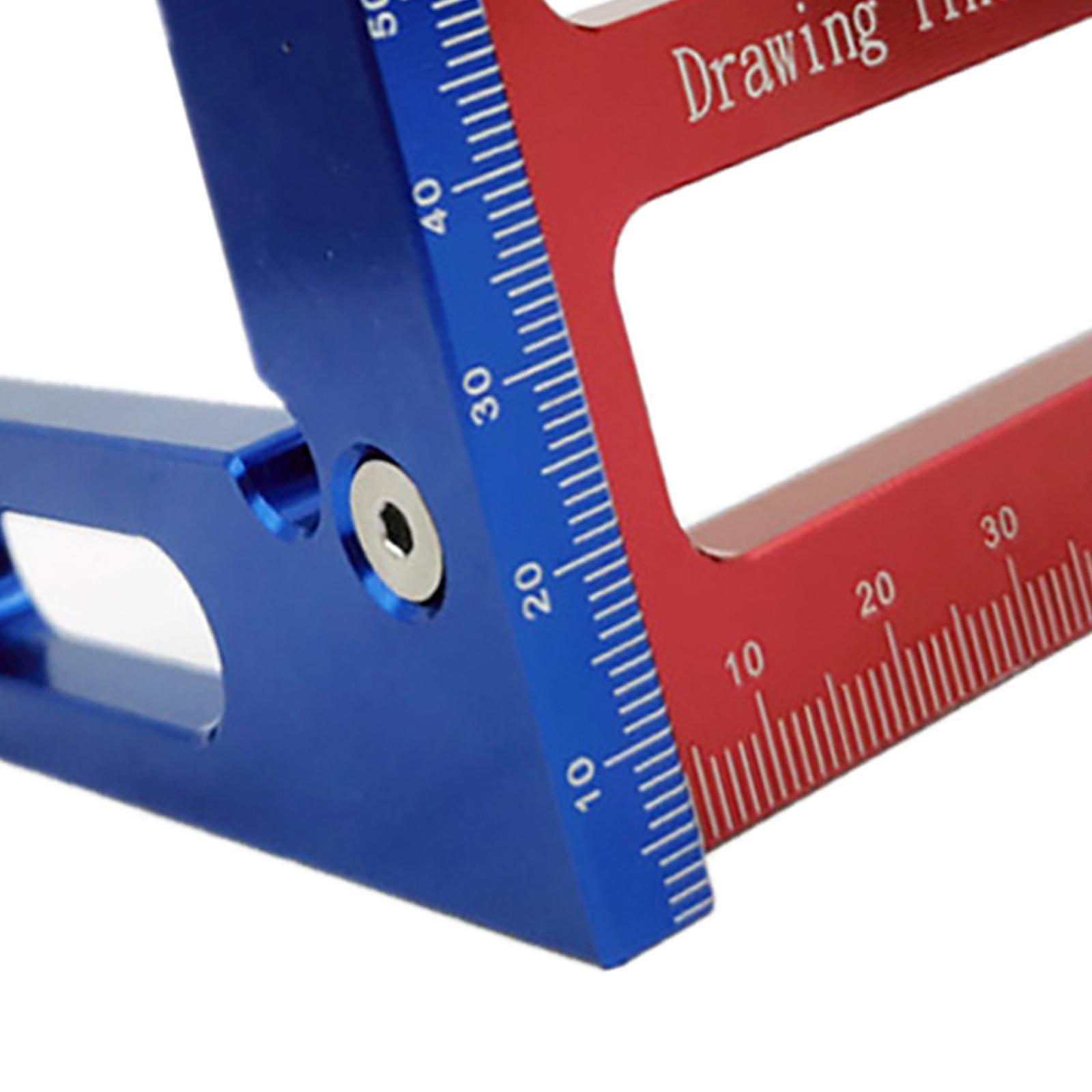 45/90 Degree Ruler, Carpentry Squares Gauge Triangle Ruler Scriber Square Protractor
