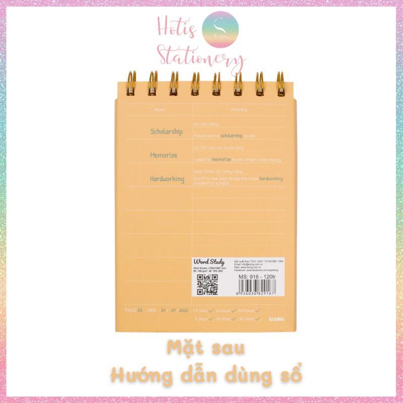 Sổ học từ vựng Word Study KLong A6 - 120 trang - MS916