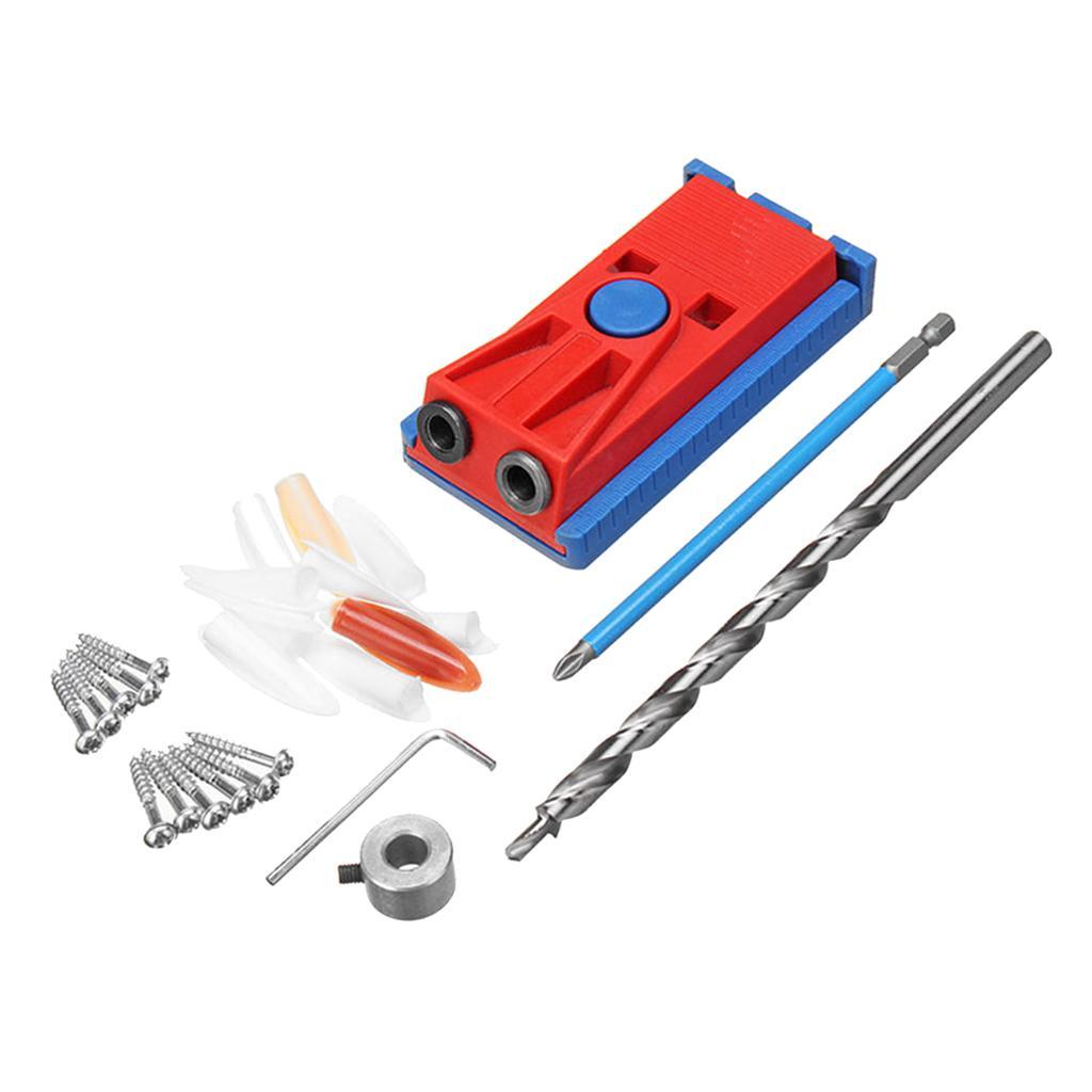 Mini Pocket Hole Jig Kit Joint Tool Woodworking Oblique Drill Guide Bits