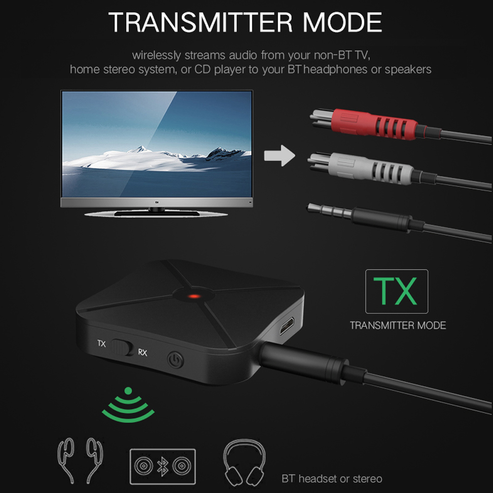 Bộ Thu Và Chuyển Đổi Âm Thanh Bluetooth Kn319 2 Trong 1 3.5mm AUX Cho Tai Nghe TV