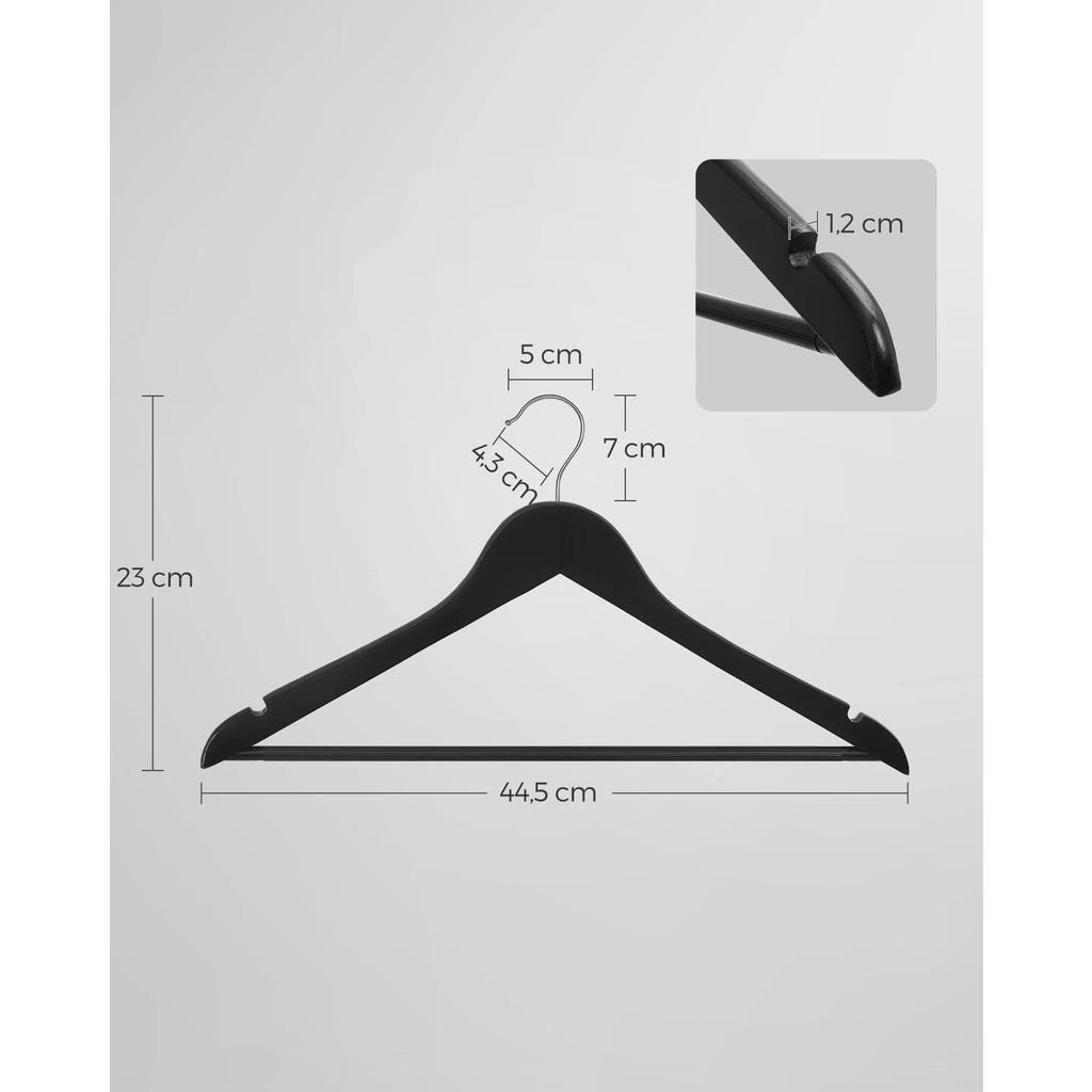 Bộ 20 Móc Treo Quần Áo Bằng Gỗ Chắc Chắn, Móc Xoay 360 Độ, Nhập Đức