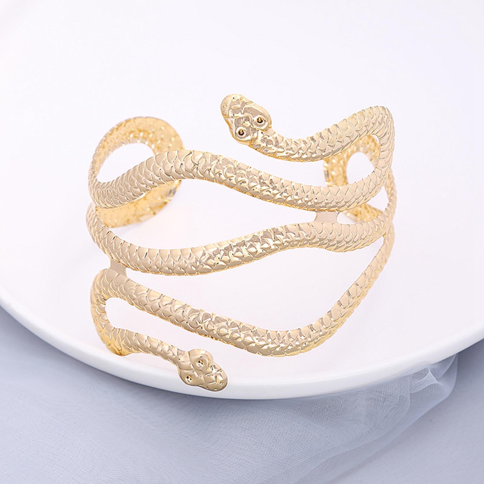 Gold&Silver Upper Arm Cuff Adjustable Snake Punk Armlet Bangle Jewelry