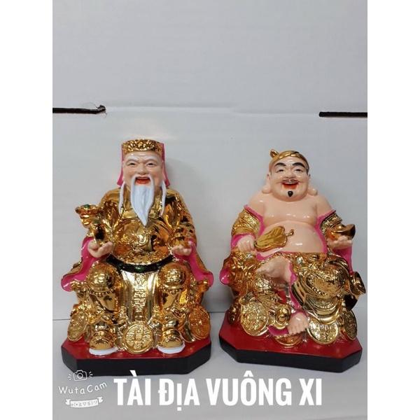 bộ 2 ông thần Tài thổ địa vàng xi cao cấp cao 23cm