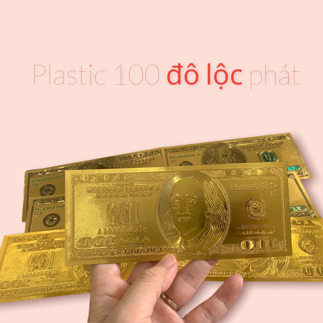 Tiền Plastic 100 đô seri 68688686 lộc phát 1 mặt