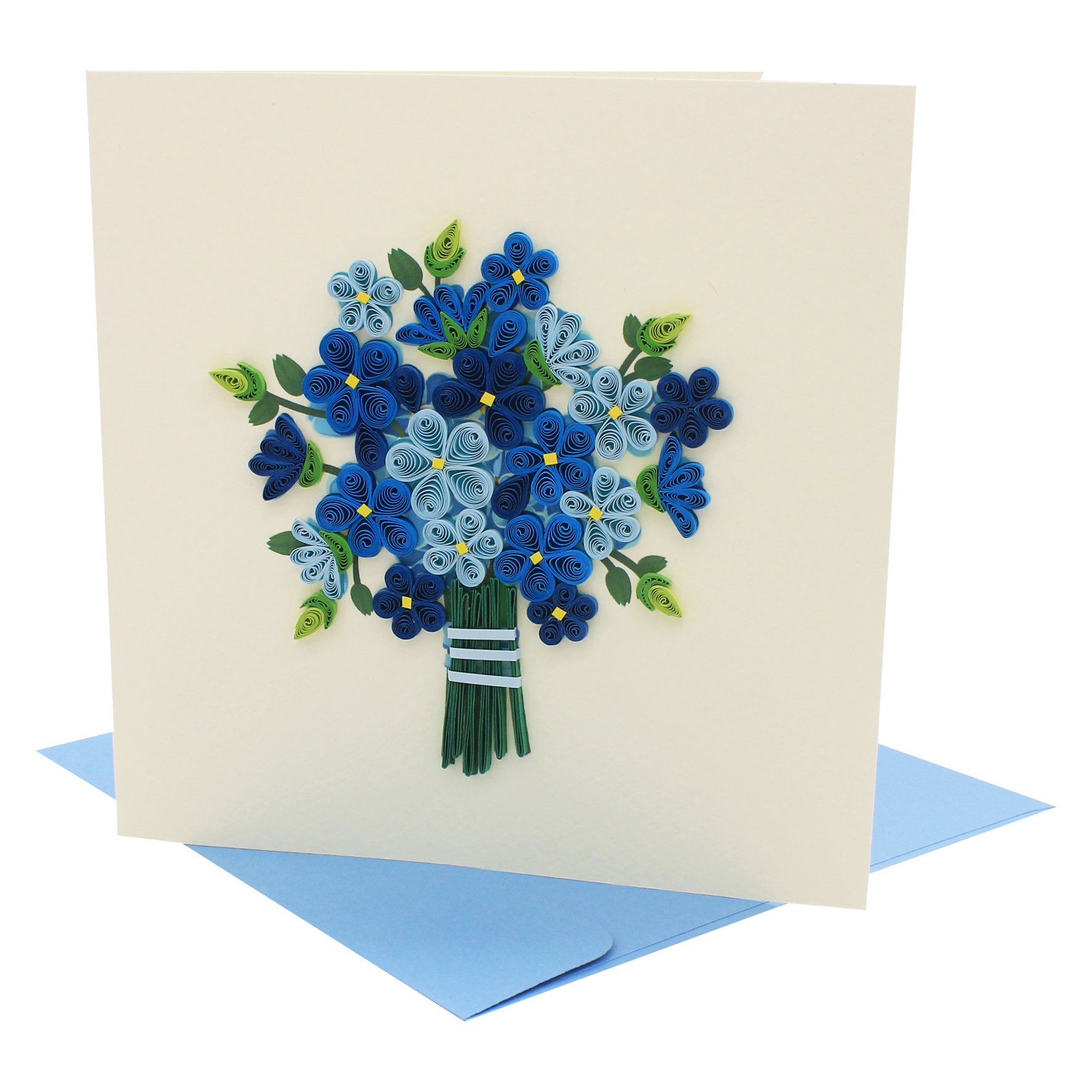 Thiệp Handmade - Thiệp Hoa lưu ly nghệ thuật giấy xoắn (Quilling Card) - Tặng Kèm Khung Giấy Để Bàn - Thiệp chúc mừng sinh nhật, kỷ niệm, tình yêu, cảm ơn...